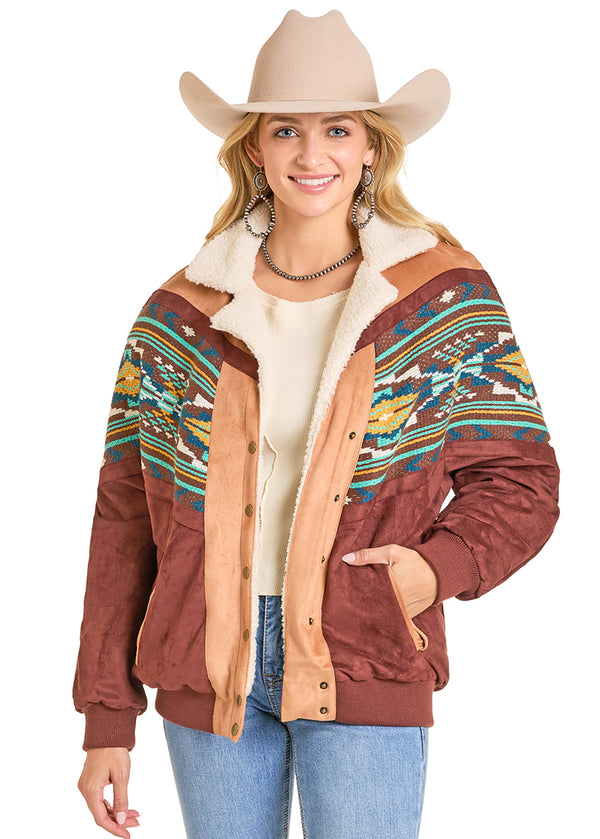 Panhandle Women's Oversized Microsuede Bomber - BW92C06949