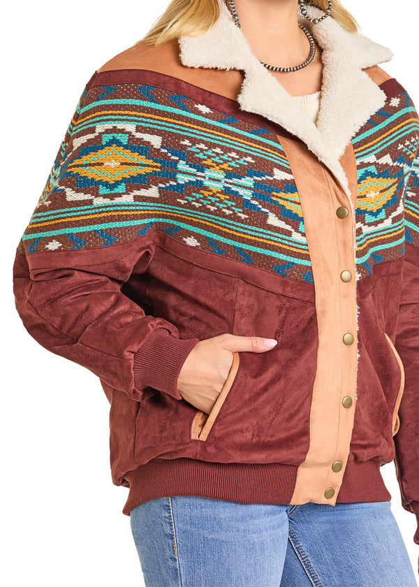 Panhandle Women's Oversized Microsuede Bomber - BW92C06949
