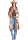 Rock and Roll Ladies Orange and Blue Knit Aztec Duster-BW95T09737