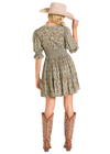 Rock and Roll Ladies Mixed Print Mini Dress-BWD1R06957
