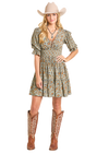 Rock and Roll Ladies Mixed Print Mini Dress-BWD1R06957