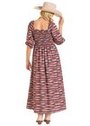 Rock and Roll Ladies Smocked Dress with Slit-BWD2R07005