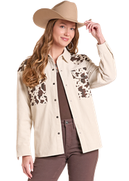 Rock & Roll Denim Ladies Cowhide Corduroy Shirt Jacket - BWN2S09388
