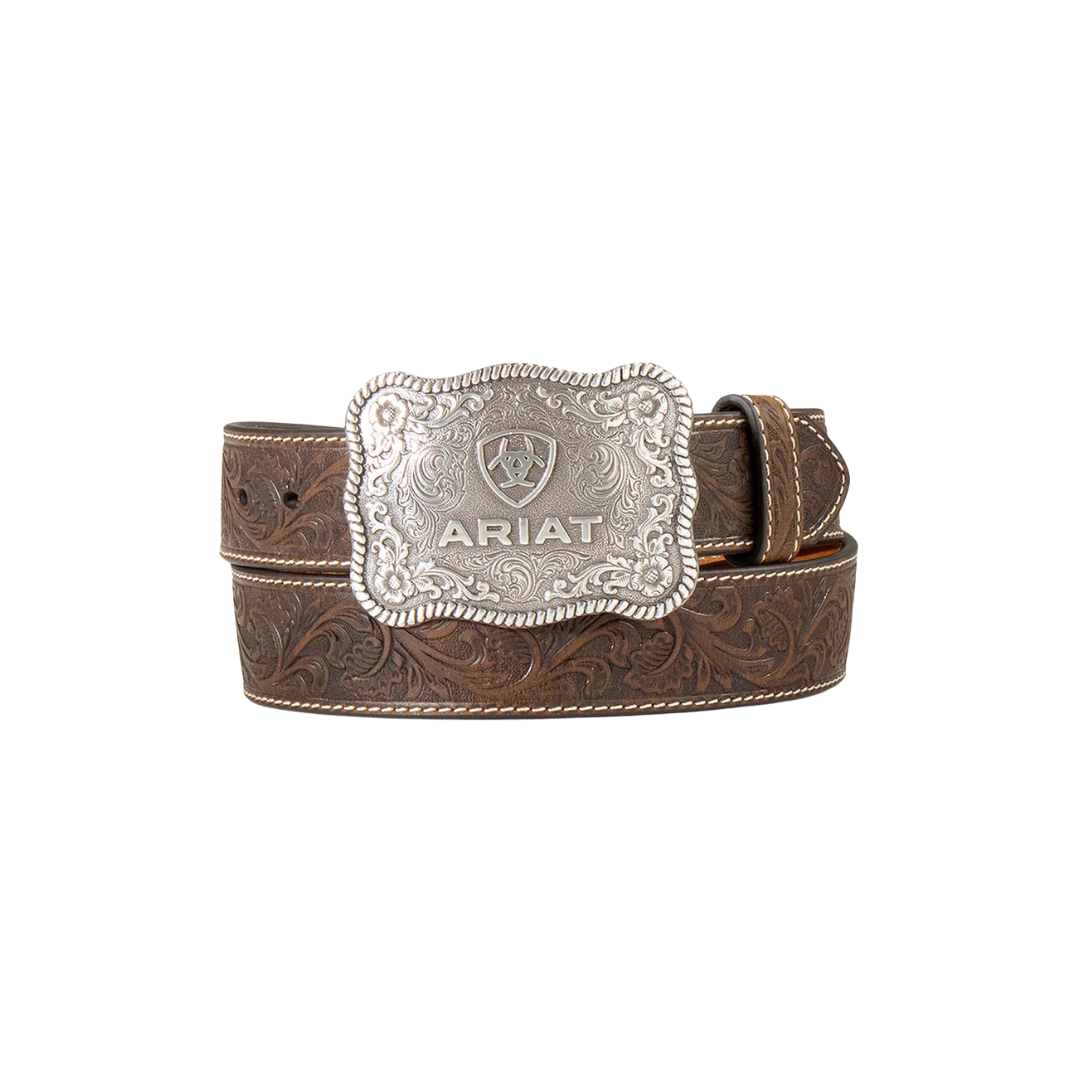 Ariat Men's Floral Embossed Aged Bark Belt - A1020444
