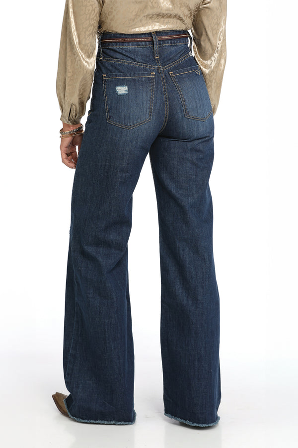 Cruel Girl Denim Ladies Skylar Sky-High Rise, Wide Leg Jeans - Dark Wash - CB74854001