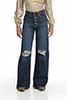 Cruel Girl Denim Ladies Skylar Sky-High Rise, Wide Leg Jeans - Dark Wash - CB74854001
