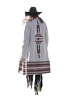 Cruel Girl Denim Ladies Gray Knit Southwest Sweater Duster - CWK7408003