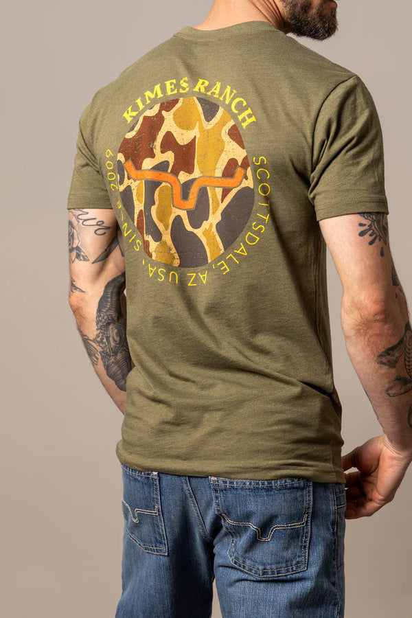 Kimes Ranch Mens "Circular Duck Camo" Short Sleeve Tee - Green - DuckCamoGreen