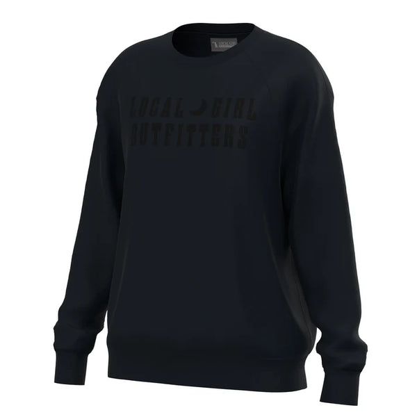Local Girl Outfitters Moon Cotton Crewneck - Black - L5130009-BLK