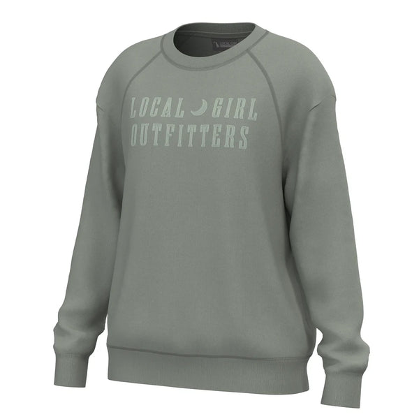 Local Girl Outfitters Moon Cotton Crewneck - Sage - L5130009-SGE