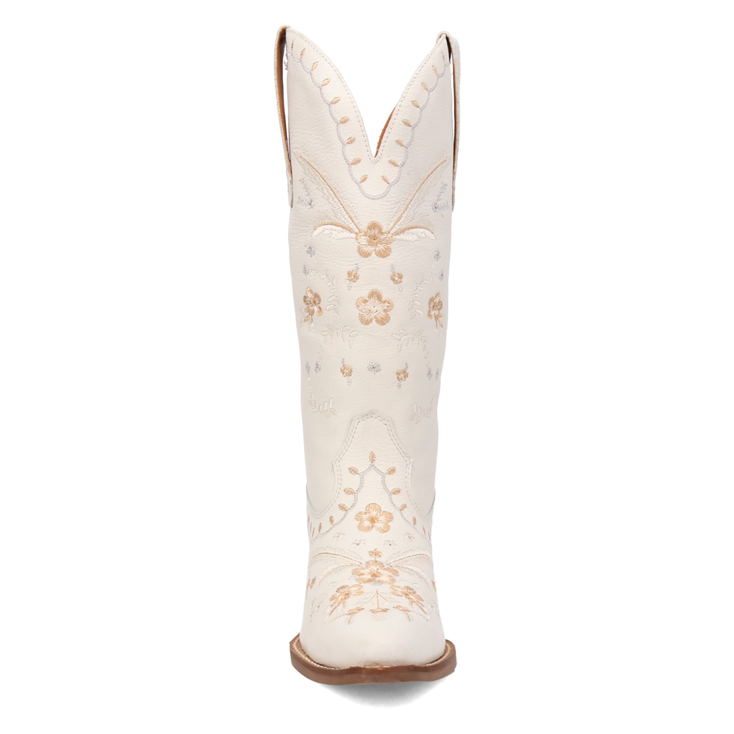 Dingo Ladies White Full Bloom Leather Boot-DI939