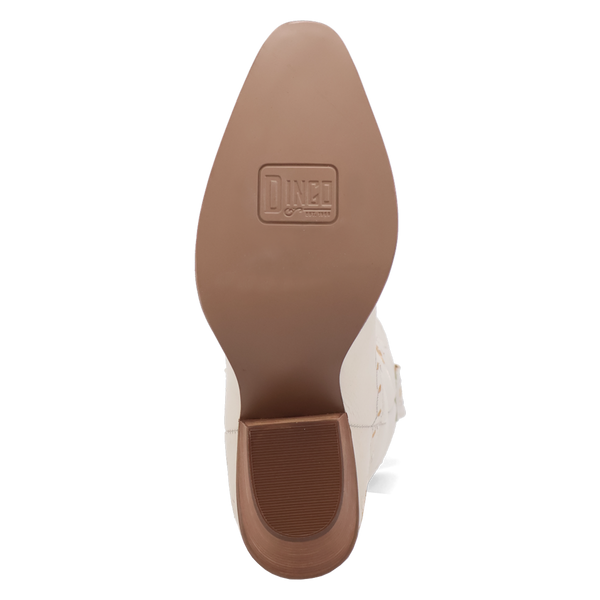 Dingo Ladies White Full Bloom Leather Boot-DI939