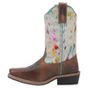 Dan Post Rumi Brown Leather Youth Boot w/Rainbow Splatter Hide DPC2908/DPC3908