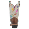Dan Post Rumi Brown Leather Youth Boot w/Rainbow Splatter Hide DPC2908/DPC3908