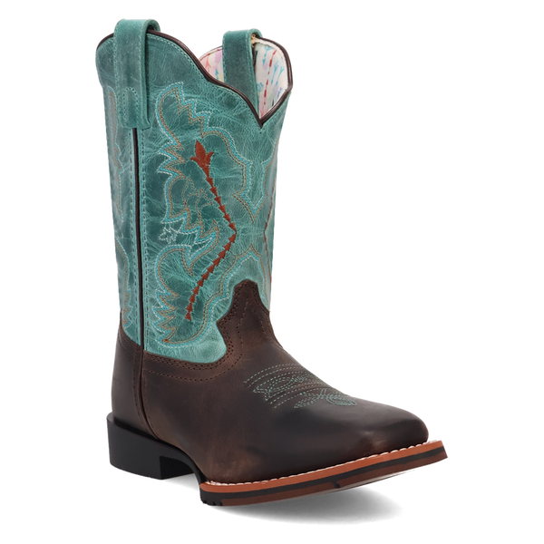 Dan Post Kids Salina Leather Boot - Brown/Turqouise - DPC4002/DPC5002