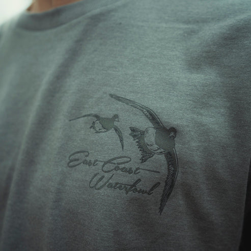 East Coat Waterfowl "Banking Blue Bill" T-Shirt - Gray - Sq678