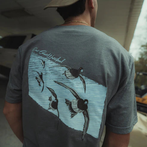 East Coat Waterfowl "Banking Blue Bill" T-Shirt - Gray - Sq678