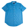 Rock and Roll Men's Ripstop Blue Short Sleeve Shirt-BMN2S06797BLUE