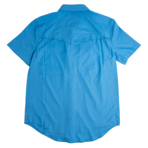 Rock and Roll Mens Ripstop Blue Short Sleeve Shirt-BMN2S06797BLUE