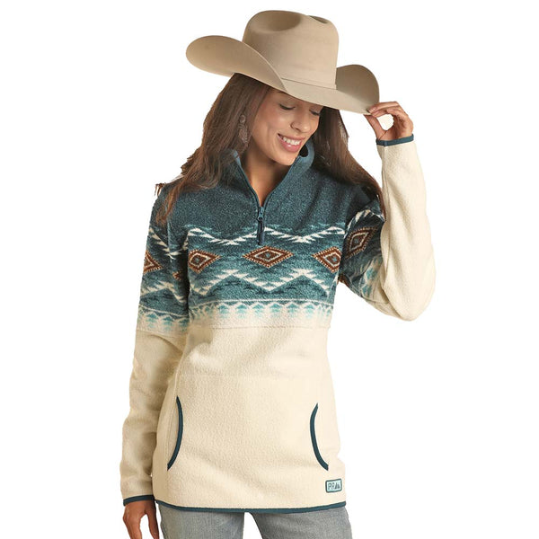 Powder River Outfitter Aztec Border Pullover Caribbean DW91C01841