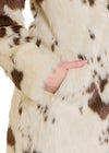 Panhandle Slim Ladies Cow Print Long Fur Coat-DW92C04155