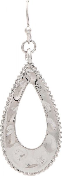 Rain Silver Hammered Open Teardrop Earring E3354S