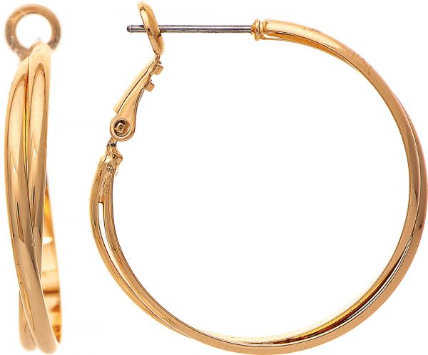 Rain Gold Medium Double Hoop Earring E3363G