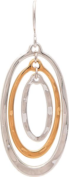 Rain Jewlery Twon Tone Spin Oval Earrings-E3387TT