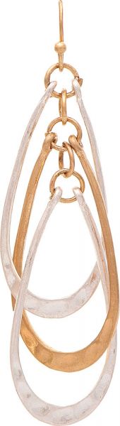 Rain Two Tone Triple Teardrop Spinny Earring E3422TT