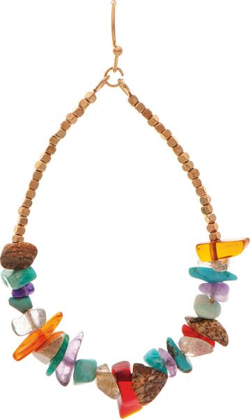 Rain Gold Multicolor Chip Bead Teardrop Earring E3924M