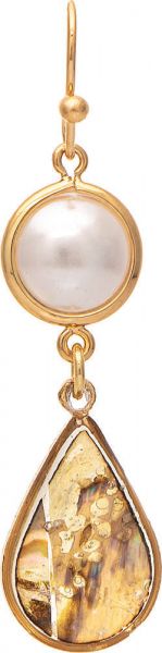 Rain Gold Pearl Top Shell Star Teardrop Earring E4207G
