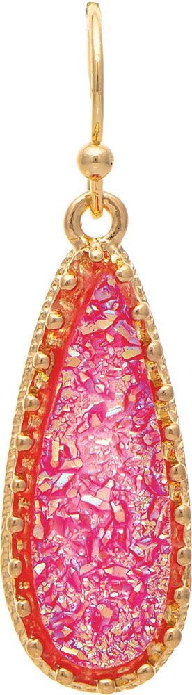 Rain Gold Red Druzy Earrings E4398RD