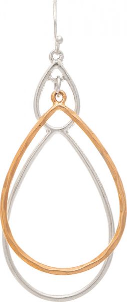 Rain Jewelry Collection Two Tone Double Wire Teardrop Earring E4464TT