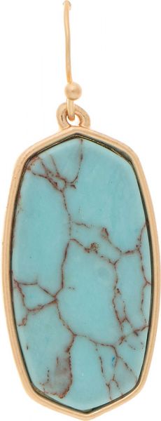 Rain Gold Blue Stone Crab Ellipse Earring E4502BL