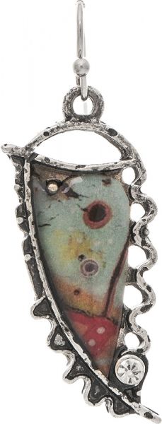 Rain Silver Artisan Multicolor Inlay Ruffle Earring E4585S