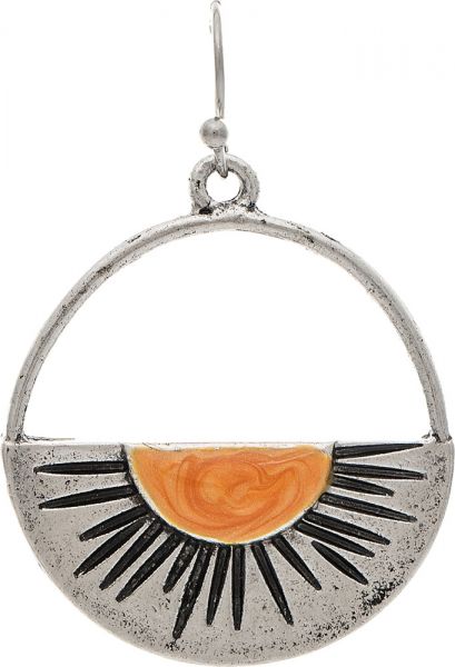 Rain Jewelry Collection Silver Oxidized Sun Horizon Earring E4587S