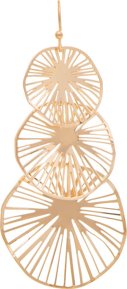 Rain Gold Money Plant Leaves Layer Earring-E4649G