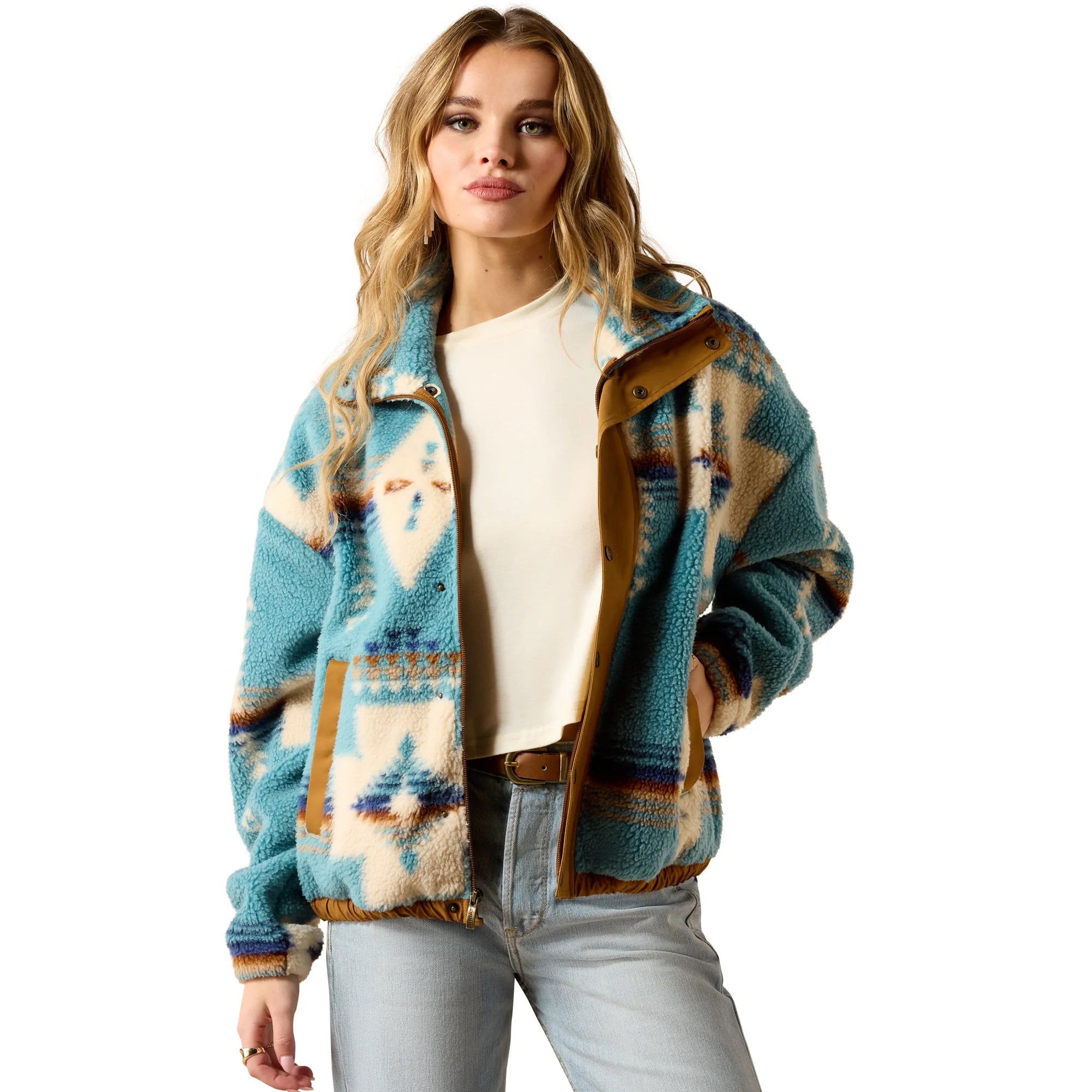 Ariat Ladies Sherpa Blocked Agave Southwest Print Jacket - 10062814