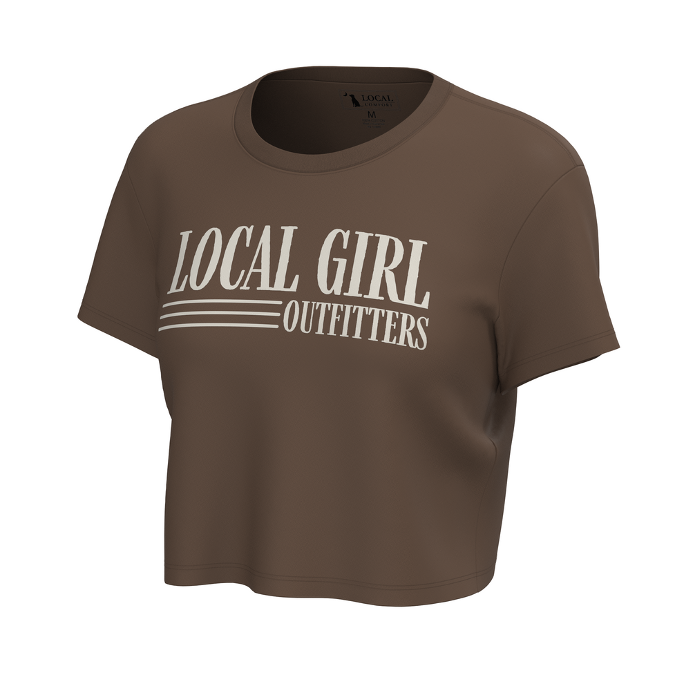 Local Girl Farmhand Graphic Crop T-Shirt - Espresso - L5110012-ESO