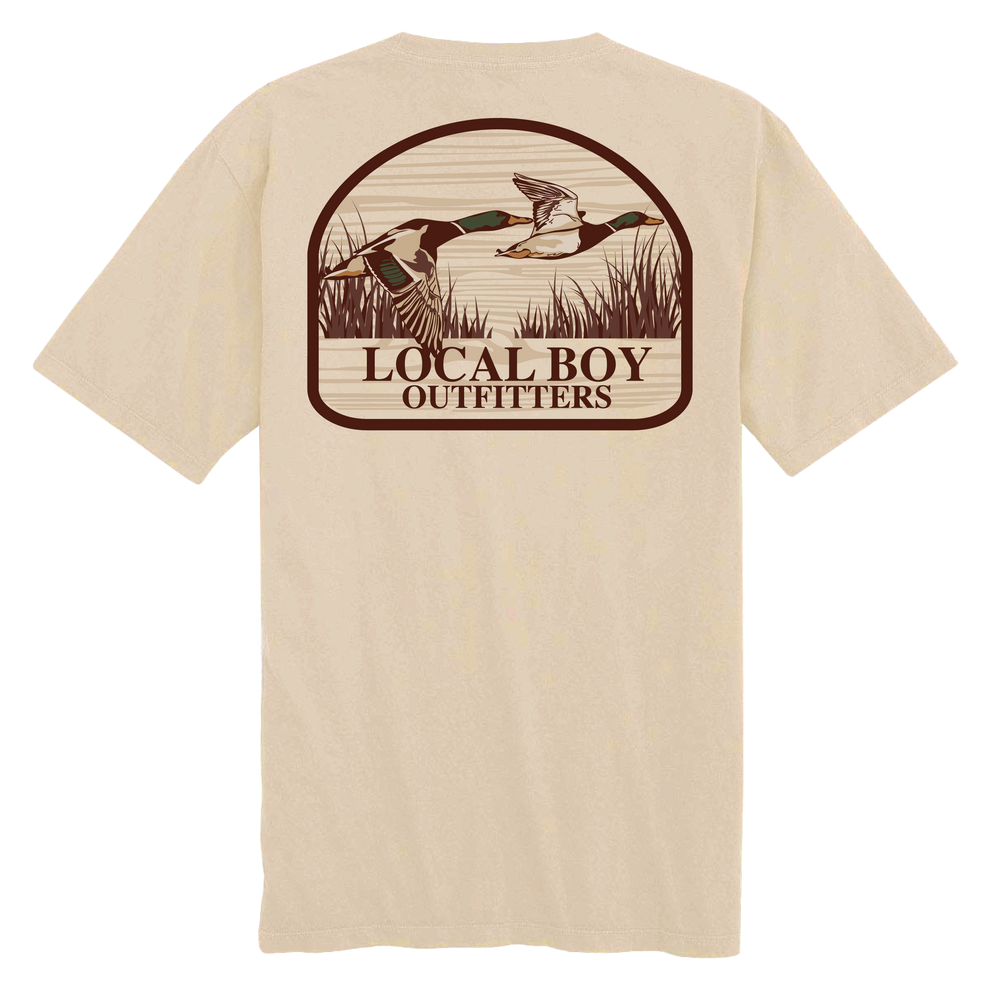 Local Boy Mallard Marsh Patch T-Shirt - Latte - L1000819-LAT