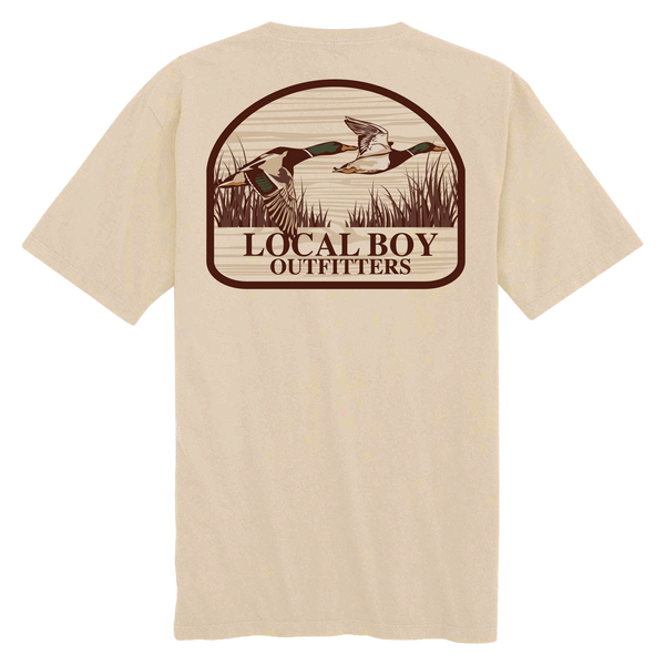 Local Boy Mallard Marsh Patch T-Shirt - Latte - L1000819-LAT
