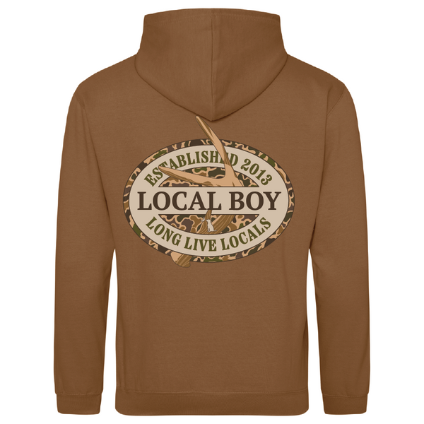 Local Boy Brushwood Hoodie Old School Antler Oval - Caramel Toffee - L1310059-CART