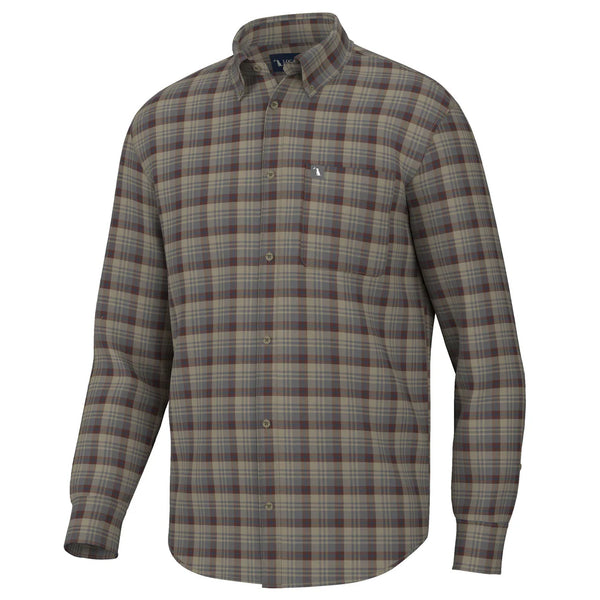 Local Boy Outfitters Gardner Stretch Flannel - Tan/Garnet/Navy - L1500039-TGN