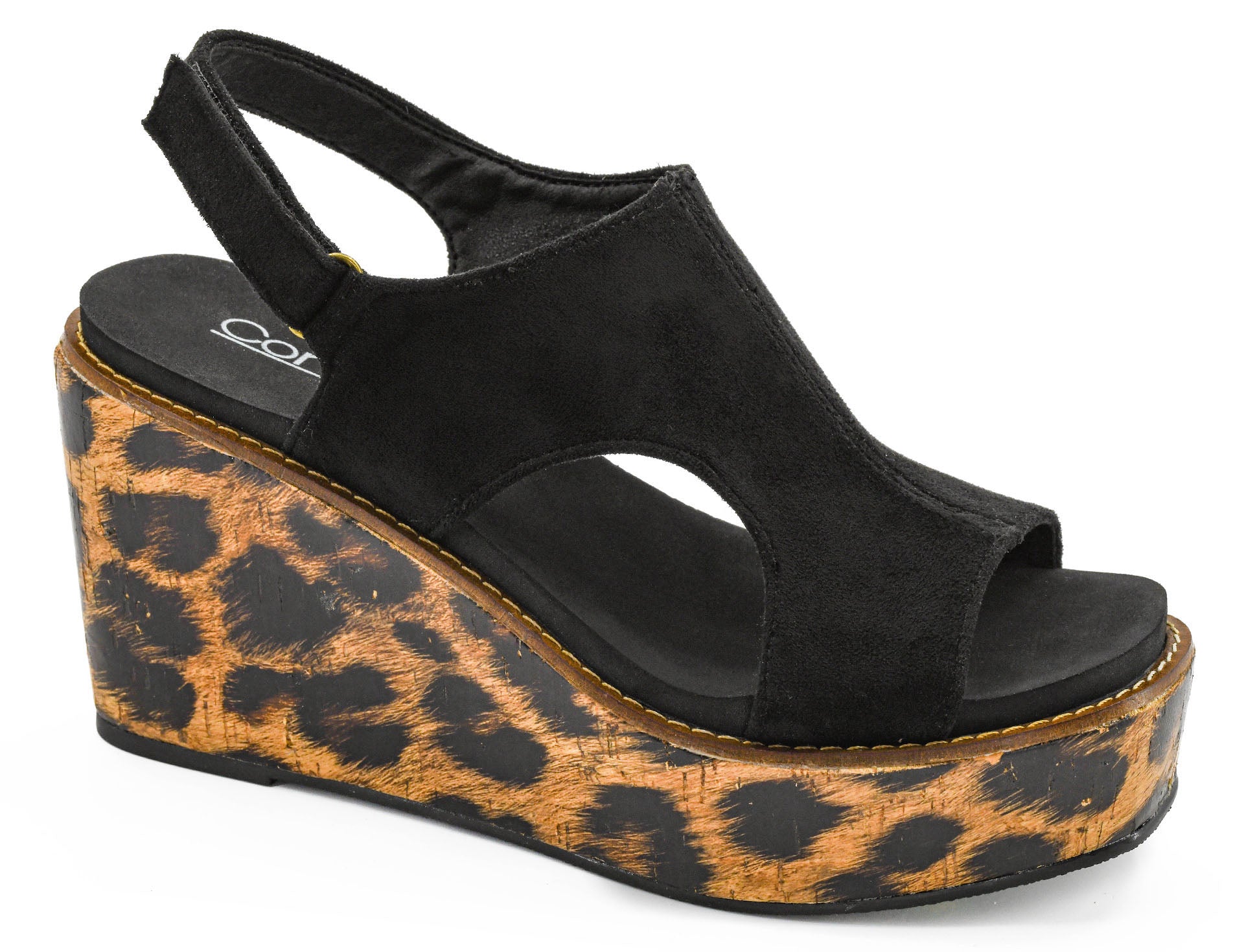 Corky Freddie Black Faux Suede Heel - 41-0189-BKFS-Q