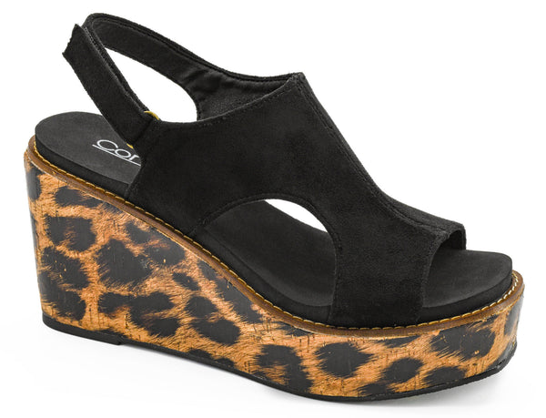 Corky Freddie Black Faux Suede Heel - 41-0189-BKFS-Q