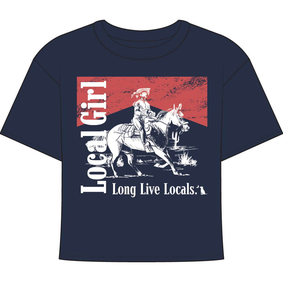 Local Girl Outfitters Graphic Cropped Tee Smoked Cowgirl - L5110006-CNB