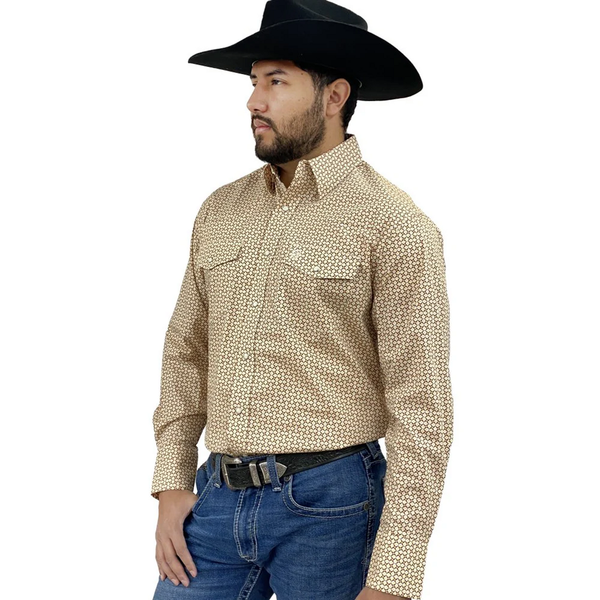 Wrangler Men's George Strait Yellow Design Shirt-112360002