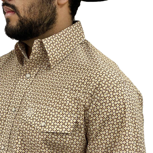 Wrangler Men's George Strait Yellow Design Shirt-112360002