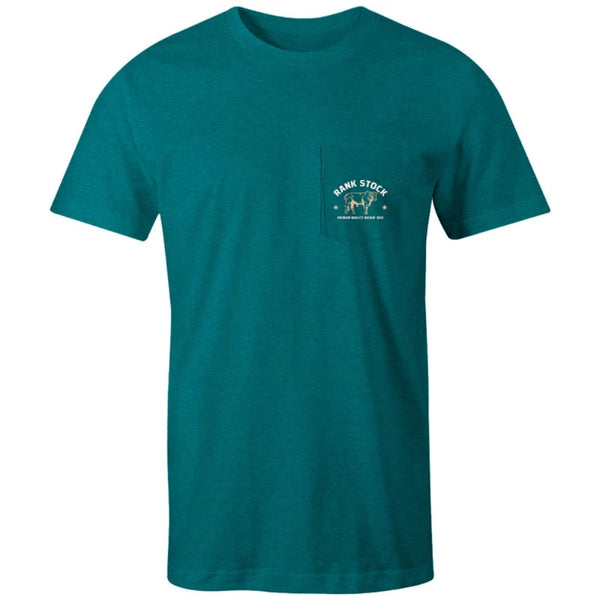 Hooey Men's "Charbray" Teal Heathered Rank Stock Logo T-shirt- HT1684TL