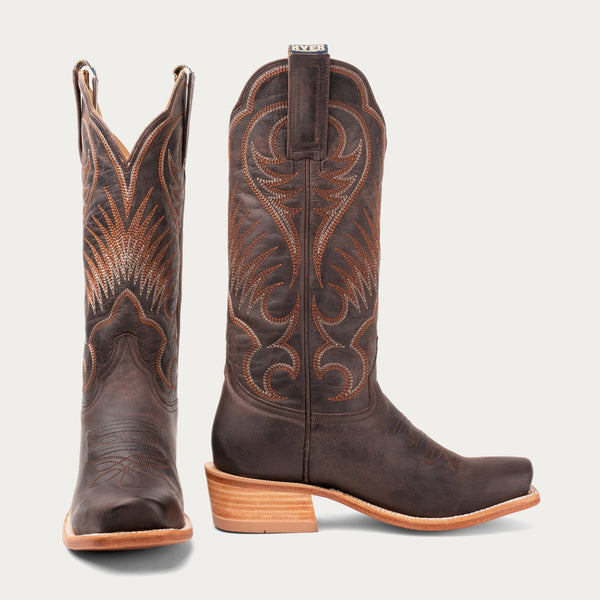 Hyer Ladies Brown and Brown Cutter Toe Boot-HW42016